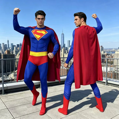 Caped Hero Cosplay Costume - Elastic Jumpsuit for Men & Women