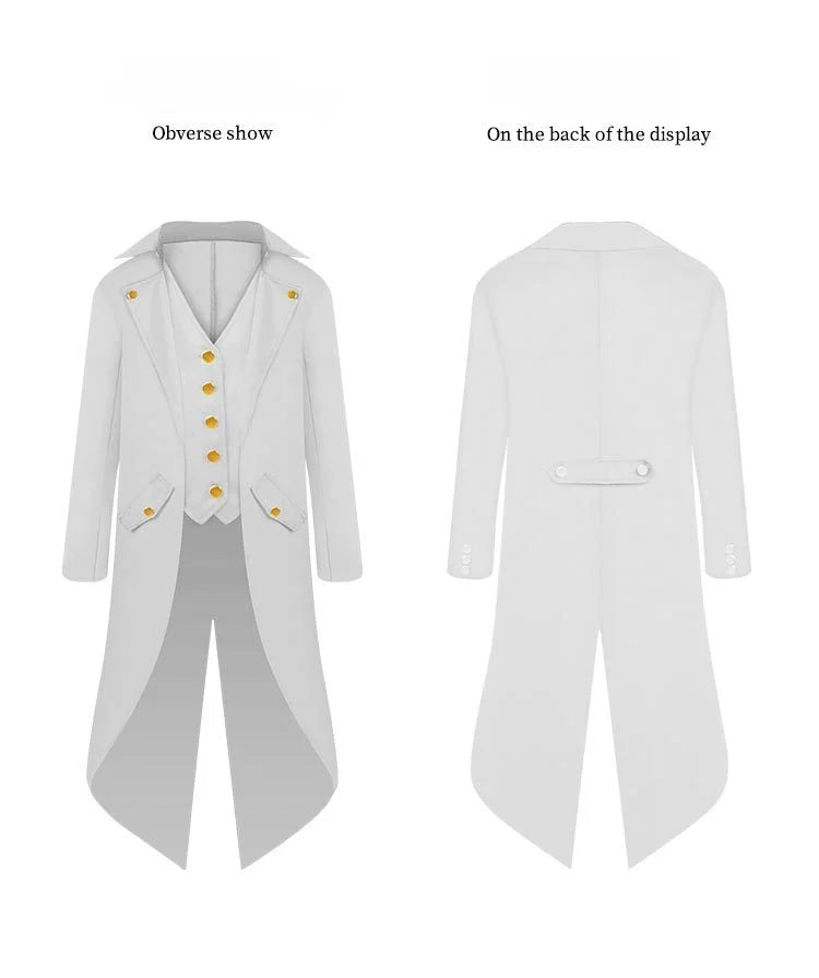 Steampunk Gothic Tailcoat Costume – Medieval Cosplay Jacket & Vest
