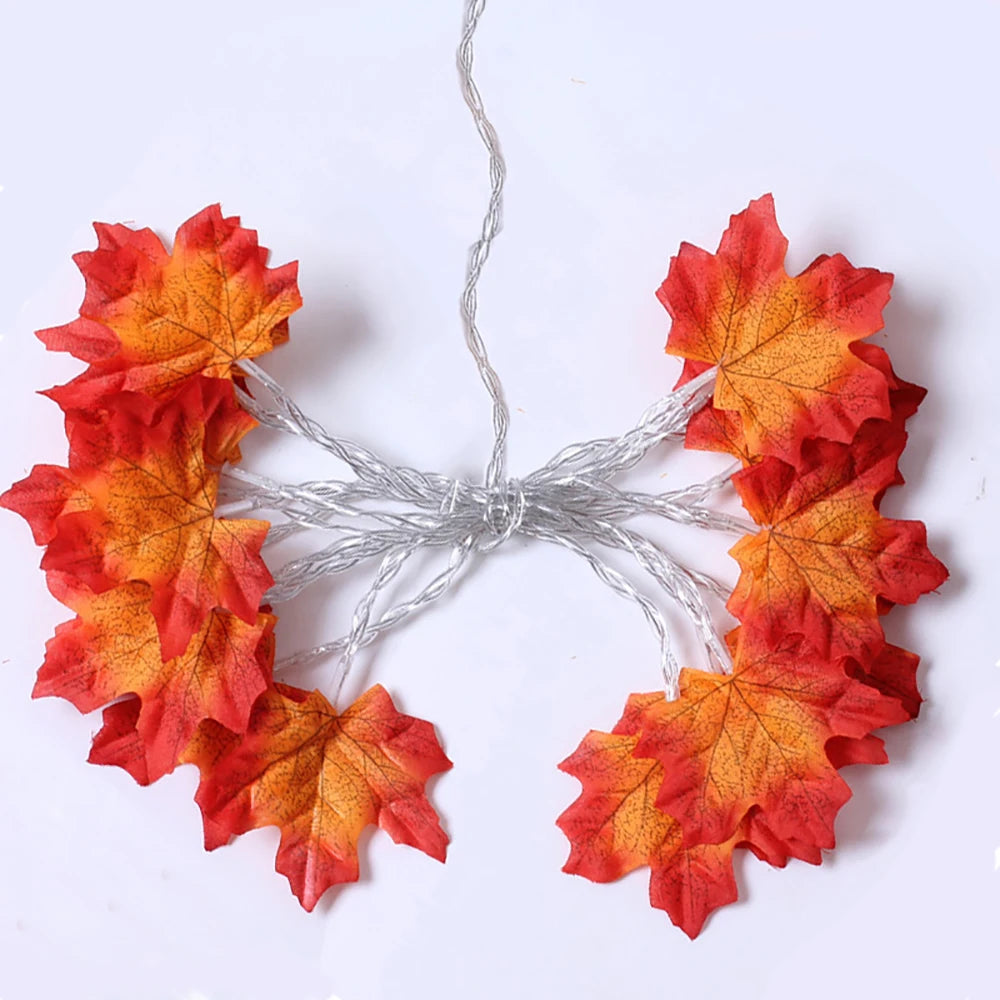 Maple Leaf LED String Lights – Fall Halloween Garland, 2M/3M/6M