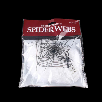 Stretchy Cobweb with Spiders – Haunted House Halloween Decor