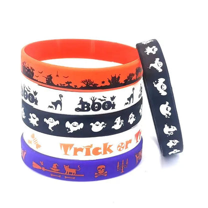 Happy Halloween Silicone Wristbands, 12 or 24 Pack – Party Favors