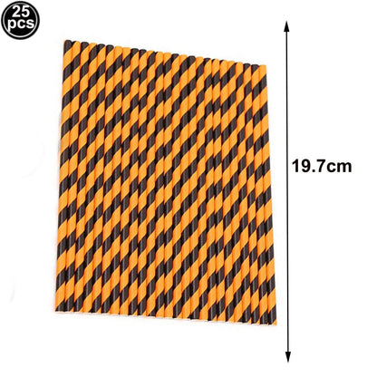 Halloween Paper Straws — Spider, Skull, Pumpkin & Bat Party Supplies