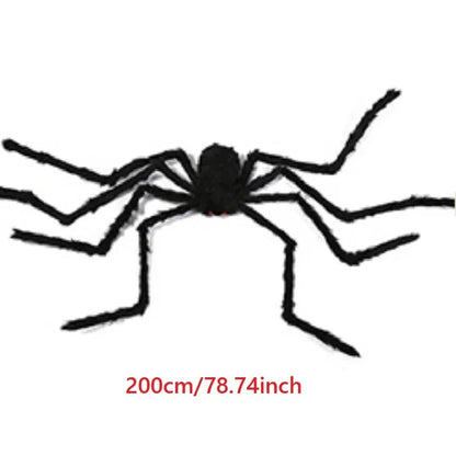Giant Black Plush Spider Halloween Decoration - Indoor Outdoor Haunted House Prop