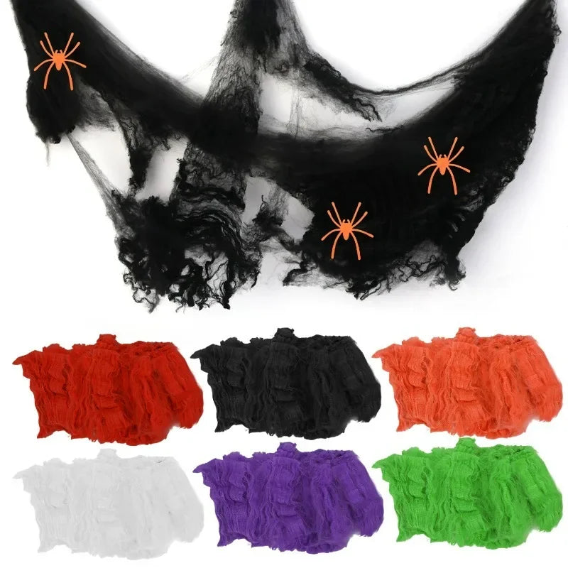 Stretchy Spider Web Cobweb – Halloween Party Decor, 1–10 Bags
