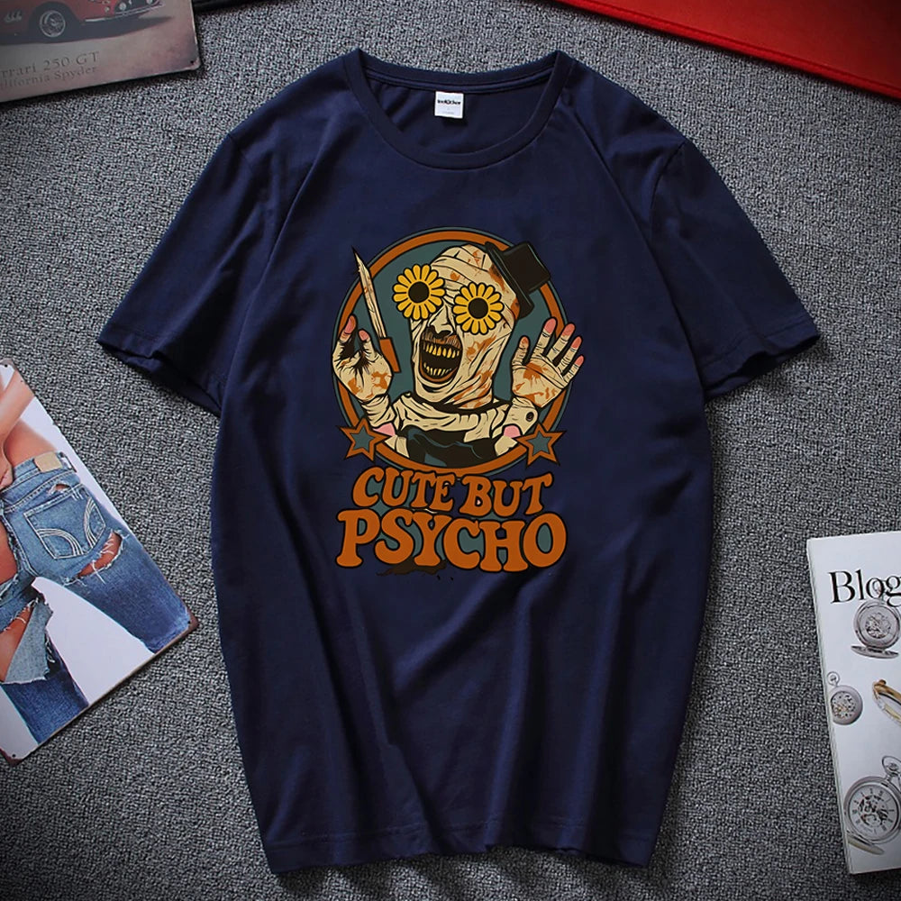Evil Clown Halloween Graphic Tee — Cute But Psycho Horror Shirt, Unisex