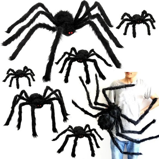 Giant Hairy Black Spider – Outdoor Halloween Yard Decor, 75–200cm