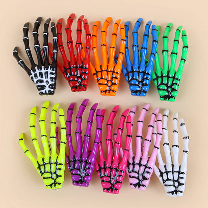 Skeleton Hand Hair Clips — Gothic Halloween Hair Accessories, Multi-Pack