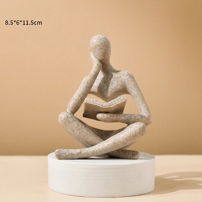 Abstract Thinker Sculpture – Modern Resin Decorative Figurine