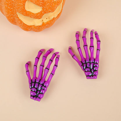Skeleton Hand Hair Clips — Gothic Halloween Hair Accessories, Multi-Pack