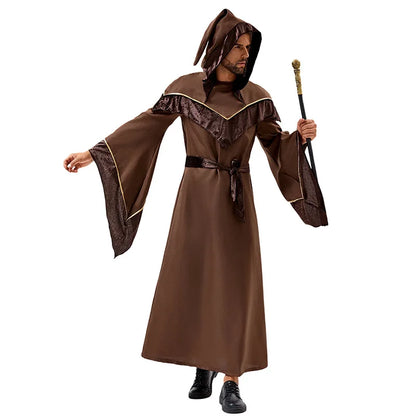 Vampire Wizard Robe Costume for Men - Halloween Sorcerer Outfit