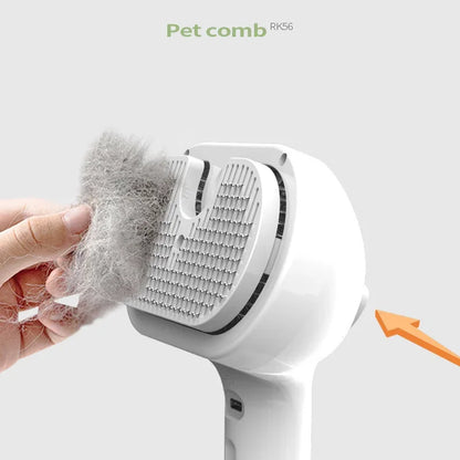 Pet Steam Grooming Brush – Spray Deshedding Comb for Dogs & Cats