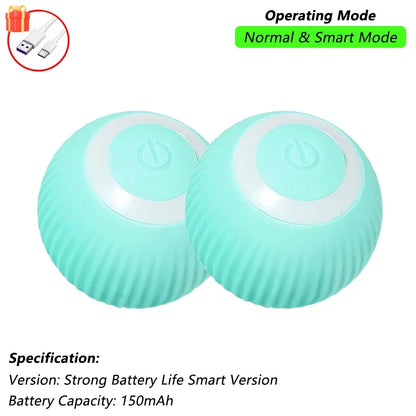 Two teal devices with white tops on a white background, showing operating modes and specifications.