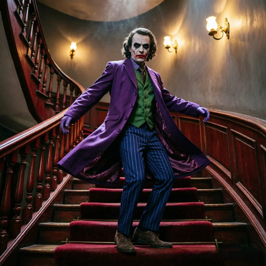 Men's Clown Costume Set – Coat, Shirt, Vest, Wig & Tie