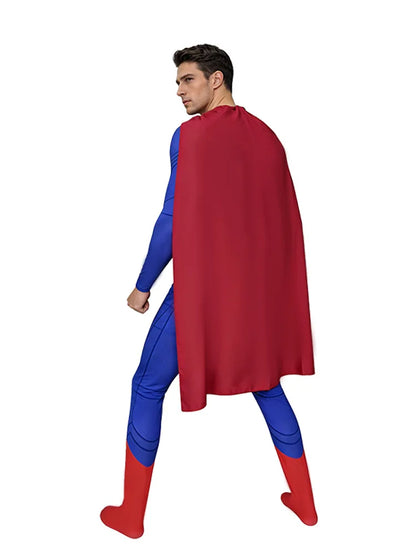 Caped Hero Cosplay Costume - Elastic Jumpsuit for Men & Women