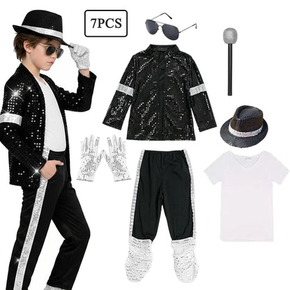 80s Pop Icon Dance Costume for Boys - Halloween Hip Hop Performance Outfit