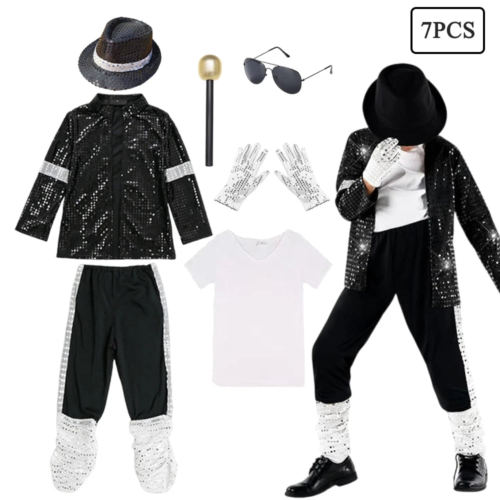 80s Pop Icon Dance Costume for Boys - Halloween Performance Outfit
