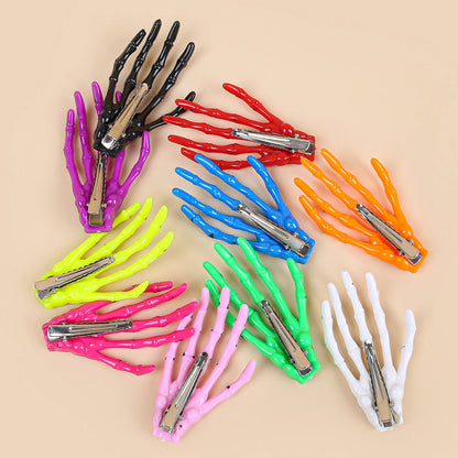 Skeleton Hand Hair Clips — Gothic Halloween Hair Accessories, Multi-Pack