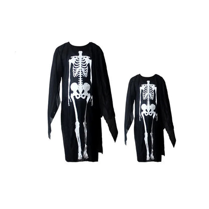 Glow-in-the-Dark Skeleton Costume - Full Body Zip-Up Halloween Outfit