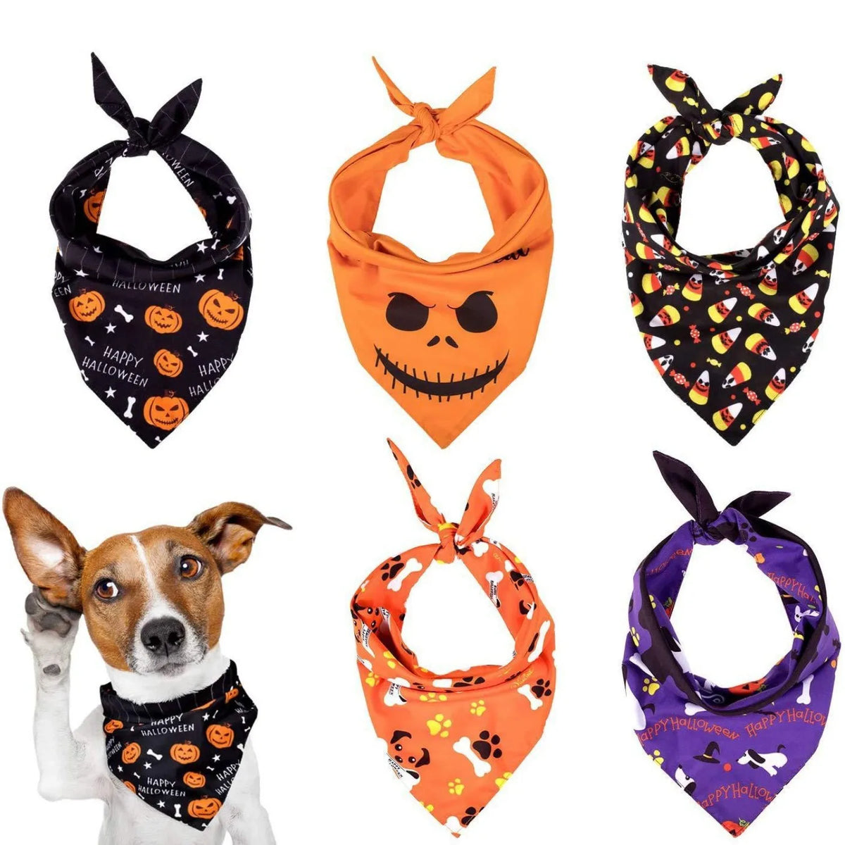 Halloween Pet Bandana Scarf – Triangle Scarf for Dogs & Cats