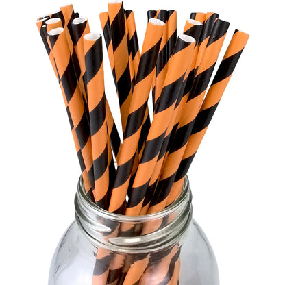 Halloween Paper Straws — Spider, Skull, Pumpkin & Bat Party Supplies
