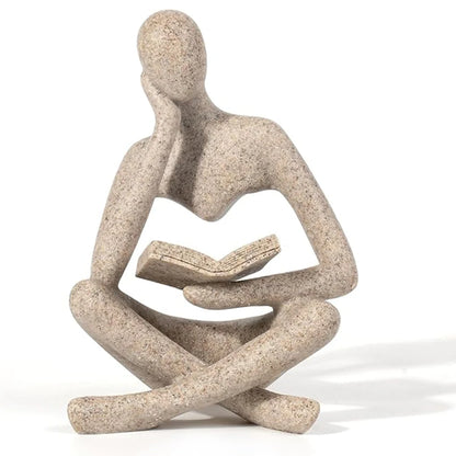 Abstract Thinker Sculpture – Modern Resin Decorative Figurine
