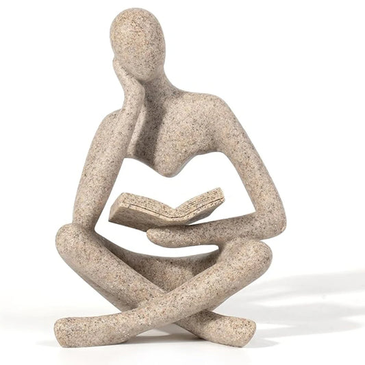 Abstract Thinker Sculpture – Modern Resin Decorative Figurine