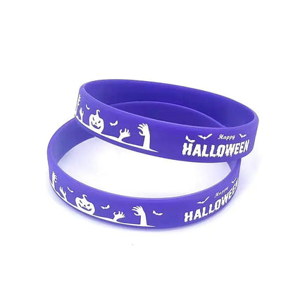 Happy Halloween Silicone Wristbands, 12 or 24 Pack – Party Favors