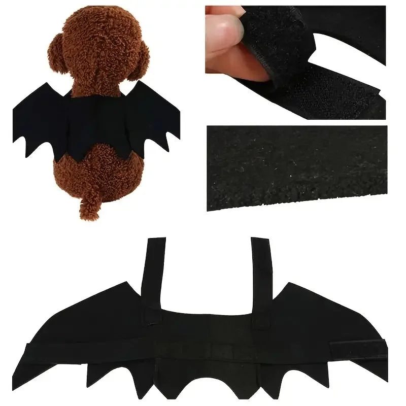Felt Bat Wings Pet Costume – Halloween Outfit for Small Dogs & Cats
