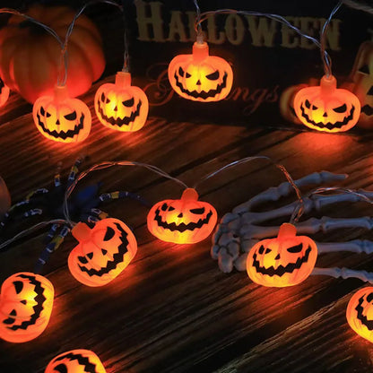 Pumpkin & Ghost LED String Lights – Halloween Decor, 1.5M or 3M