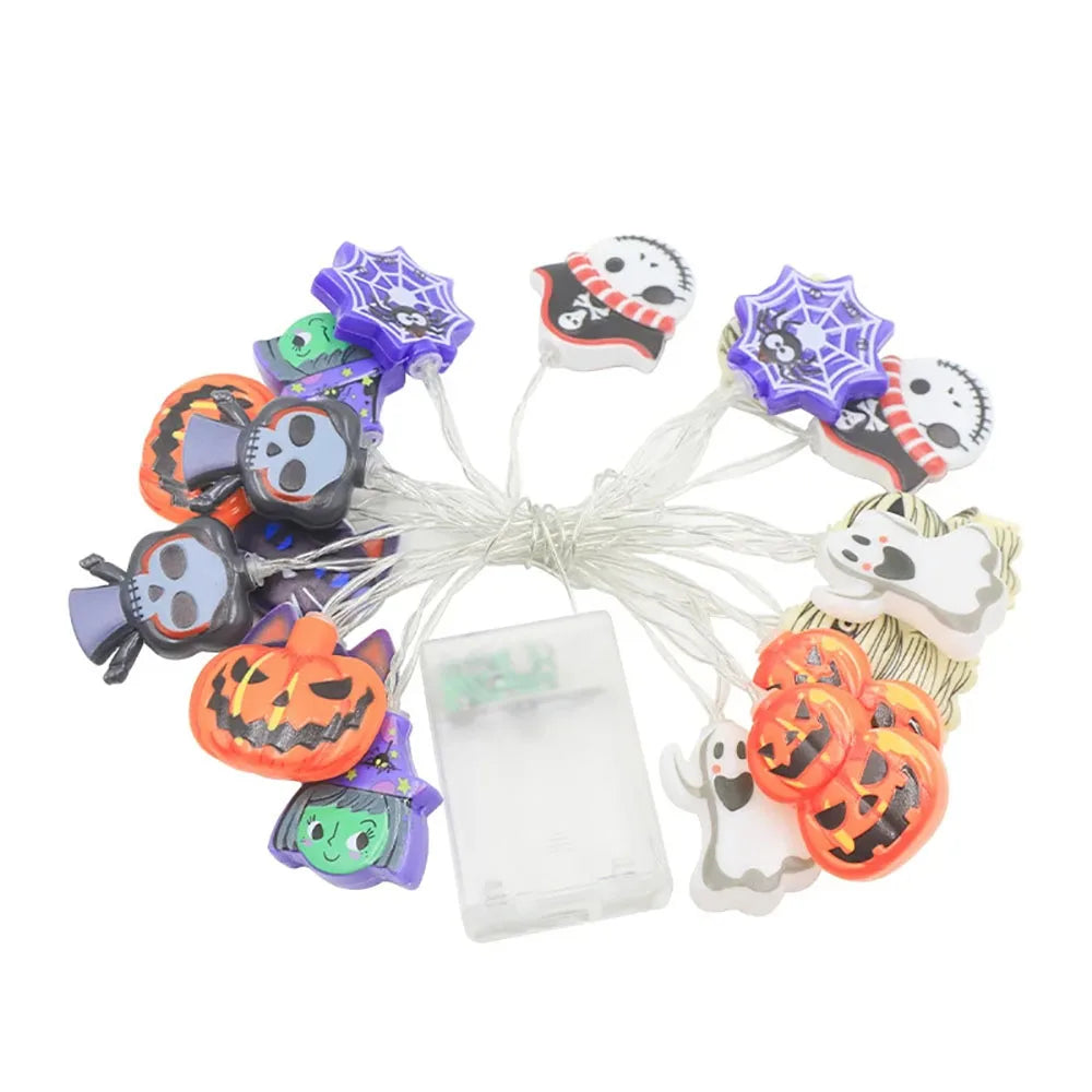 Pumpkin & Ghost LED String Lights – Halloween Decor, 1.5M or 3M