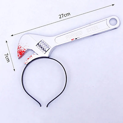 Halloween Bloody Prank Headband — 3D Fake Weapon Hair Accessory