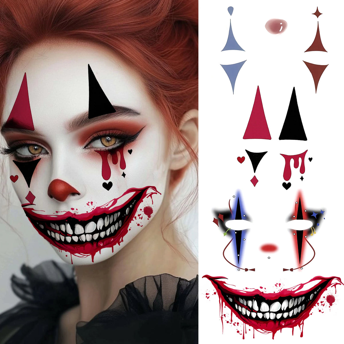Realistic Wound & Scar Temporary Tattoos — Halloween Zombie Makeup, 4 Sheets