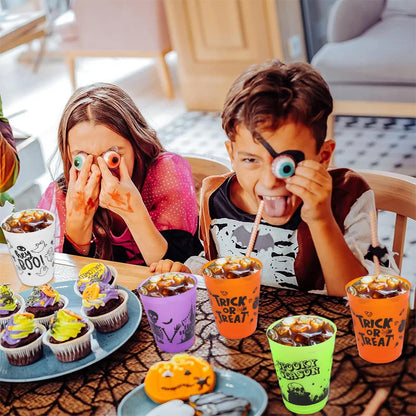 Halloween Boo & Skull Plastic Party Cups, 8–24 Pack