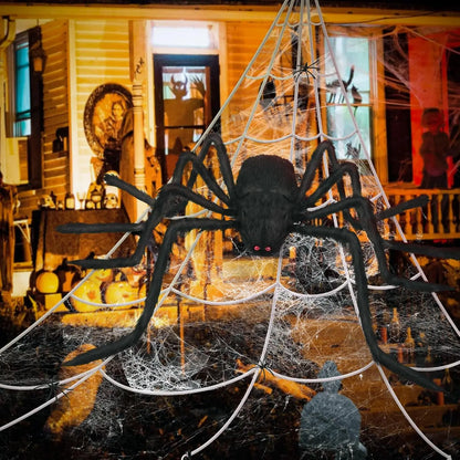 Giant Hairy Black Spider – Outdoor Halloween Yard Decor, 75–200cm