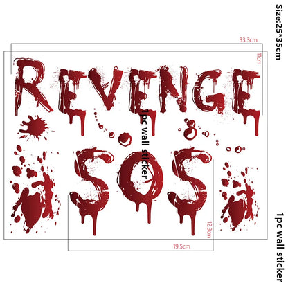 Bloody Handprint & Skull Window Stickers – Halloween Decor