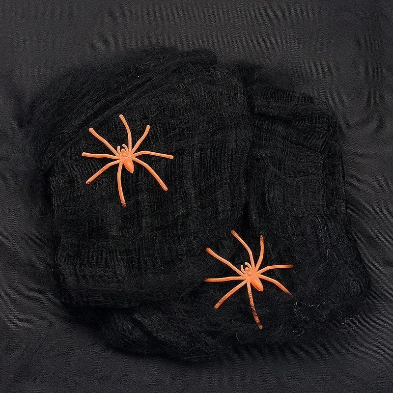 Stretchy Spider Web Cobweb – Halloween Party Decor, 1–10 Bags