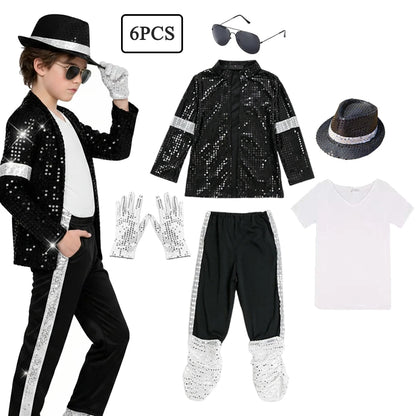 80s Pop Icon Dance Costume for Boys - Halloween Hip Hop Performance Outfit