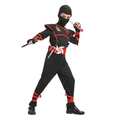 Ninja Warrior Deluxe Costume for Kids with Weapon Accessories - Halloween Kung Fu Outfit