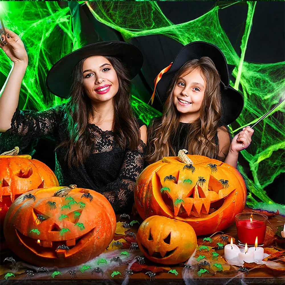 Glow-in-the-Dark Spider Web Halloween Decoration