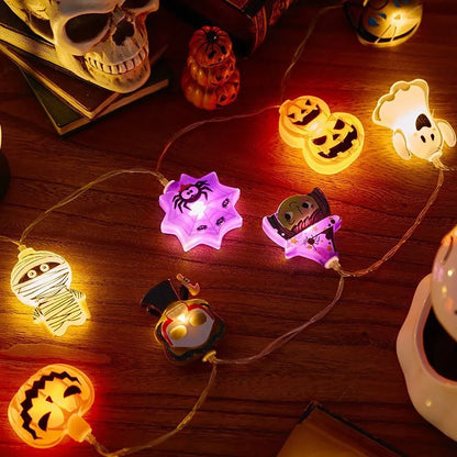 Pumpkin & Ghost LED String Lights – Halloween Decor, 1.5M or 3M