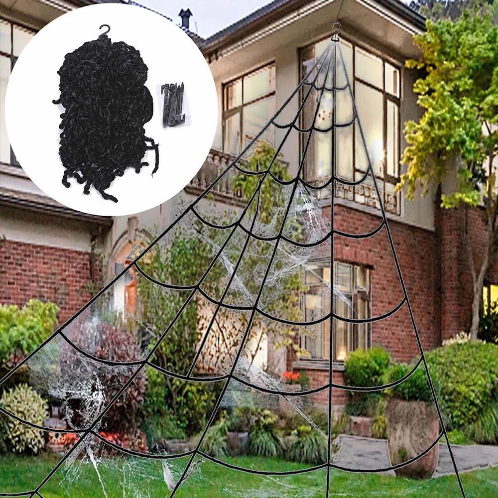 Large Triangle Spider Web, 5m – Outdoor Halloween Yard Decor