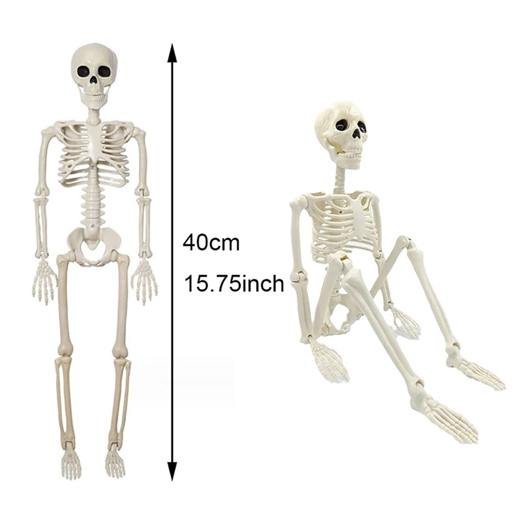 Posable Plastic Halloween Skeleton – 40cm Horror Decoration