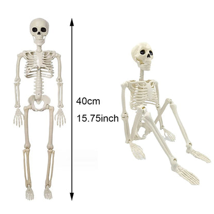 Posable Plastic Halloween Skeleton – 40cm Horror Decoration