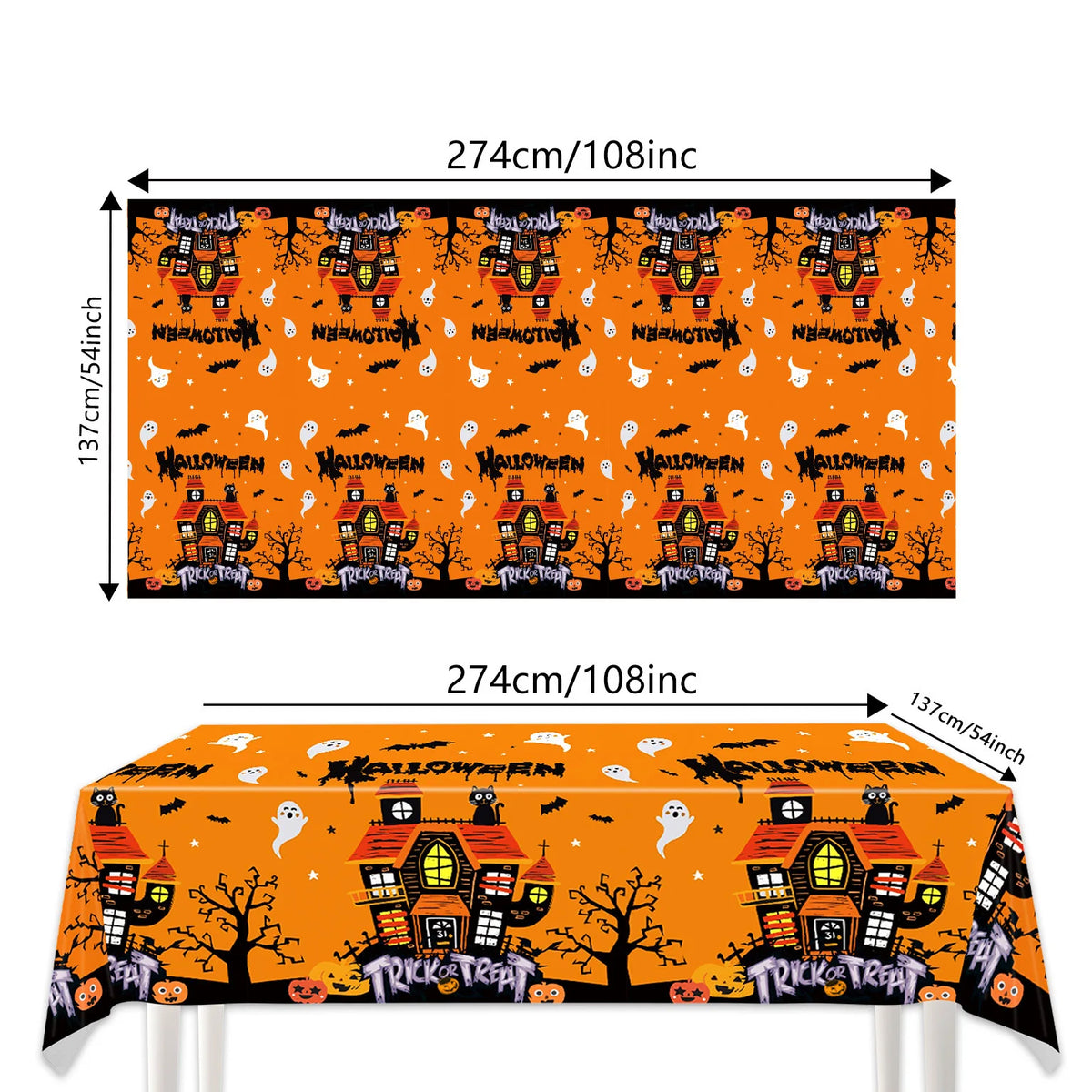 Ghost Halloween Party Decoration Set – Tableware, Balloons & Banners