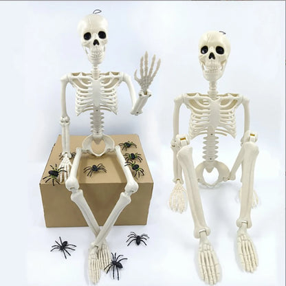 Posable Plastic Halloween Skeleton – 40cm Horror Decoration