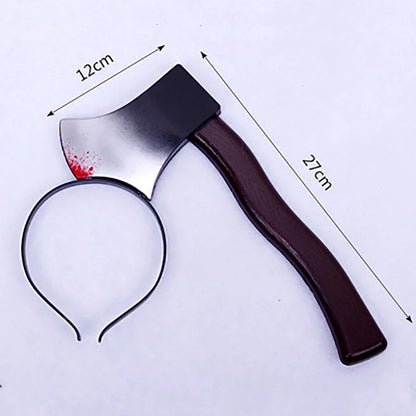 Halloween Bloody Prank Headband — 3D Fake Weapon Hair Accessory