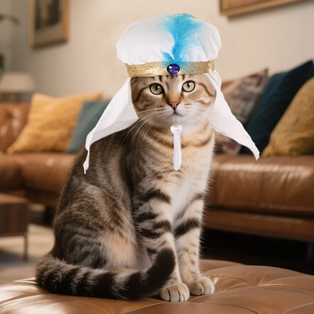 Cat head scarf costume hat for cats and small dogs
