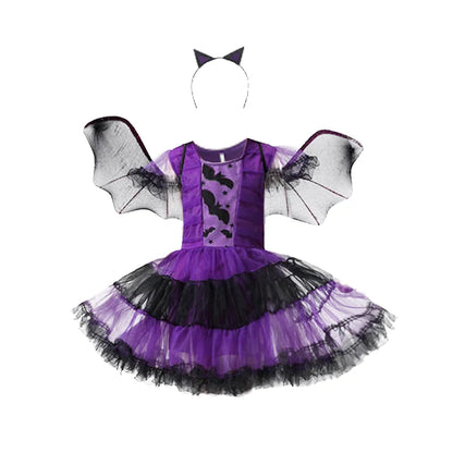 Purple Bat Vampire Costume for Girls – Halloween Fantasy Dress