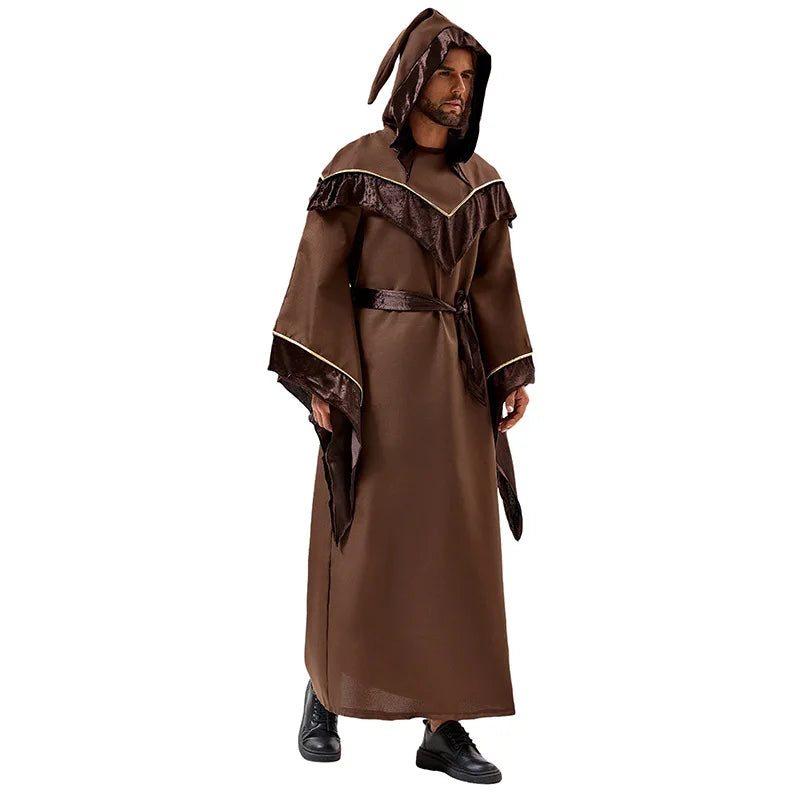 Vampire Wizard Robe Costume for Men - Halloween Sorcerer Outfit