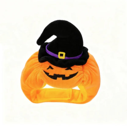 Pumpkin Plush Pet Hat – Halloween Costume for Cats & Small Dogs